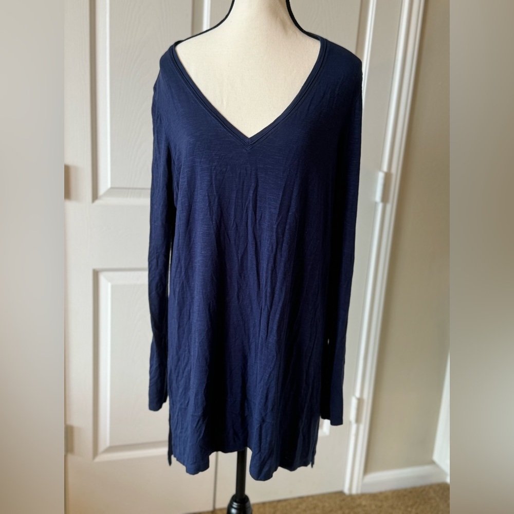 Pure Good Anthropologie tunic dress navy size large